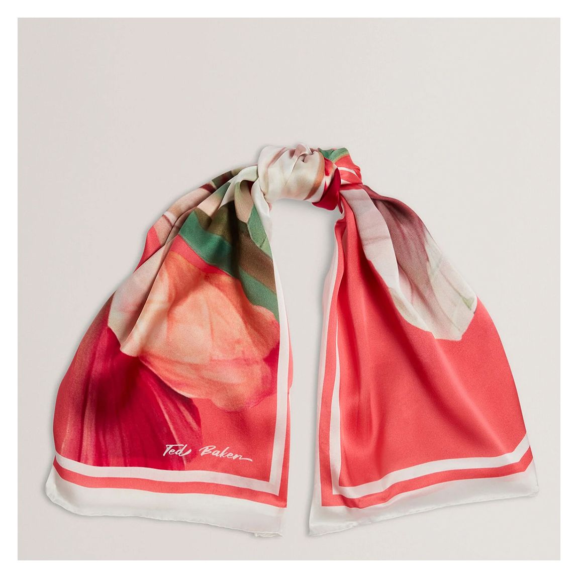 Coral Ticci-Printed Silk Square Scarf main product photo
