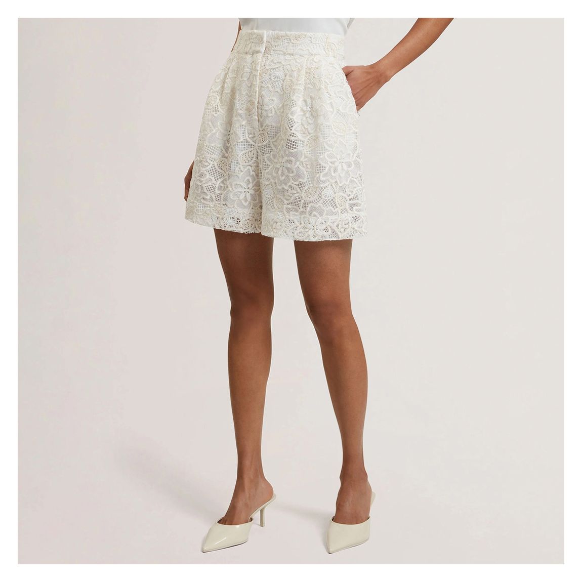 Ivory Bowia Lace Tailored Short main product photo