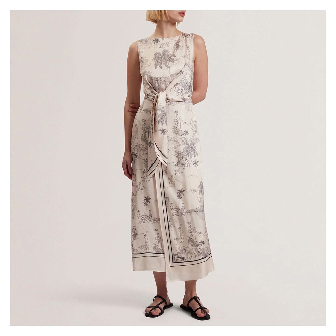 Dusty Pink Marrona Knot Detail Wrap Dress main product photo