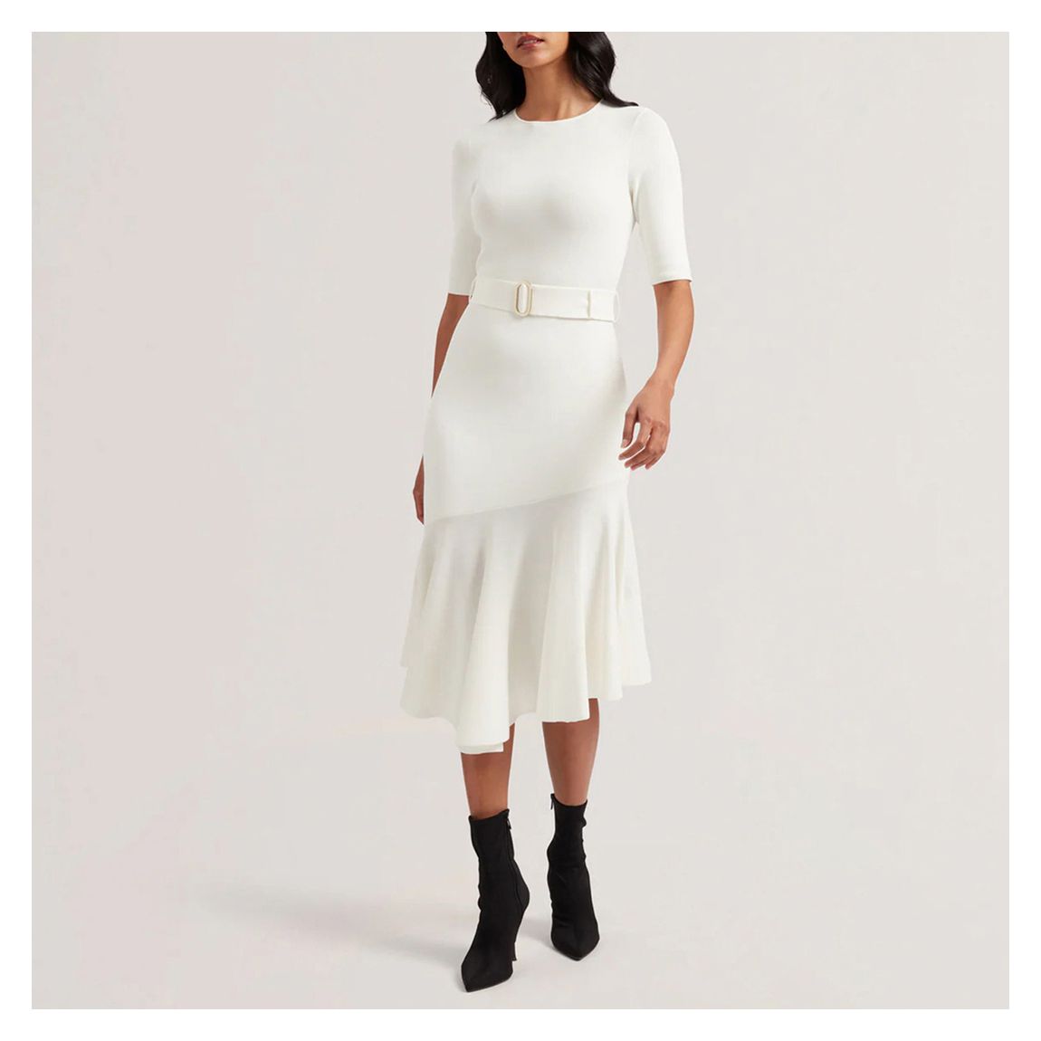Ivory Samalee Knit Flippy Midi Dress main product photo