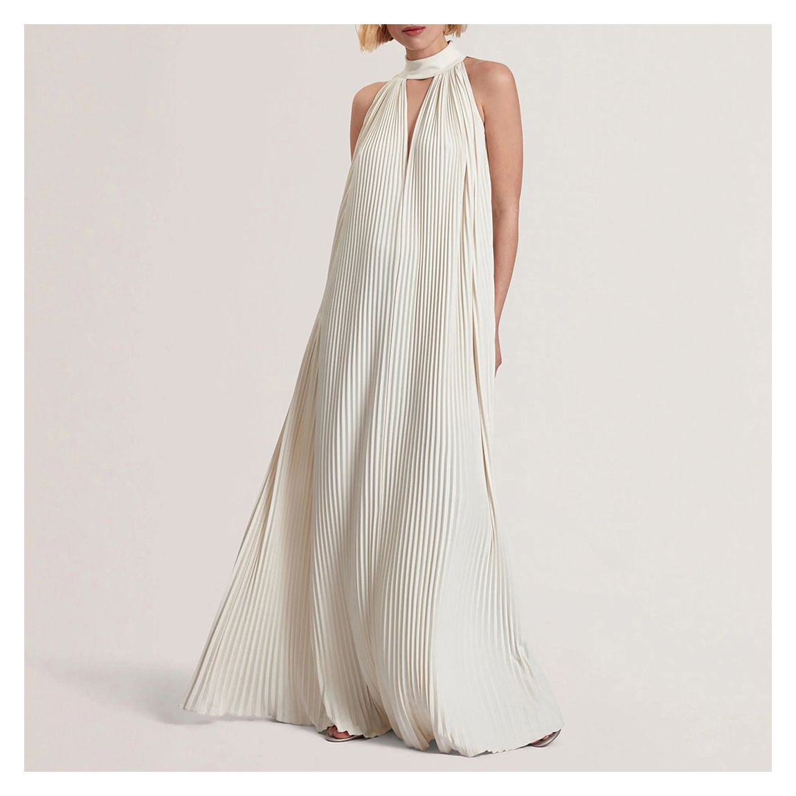 Ivory Akala Pleated V-Neck Maxi Dress main product photo