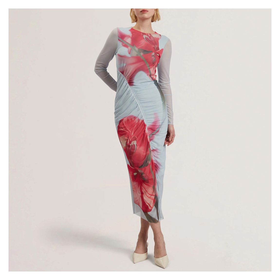 Blue Boxnine Mesh Gathered Detail Dress main product photo