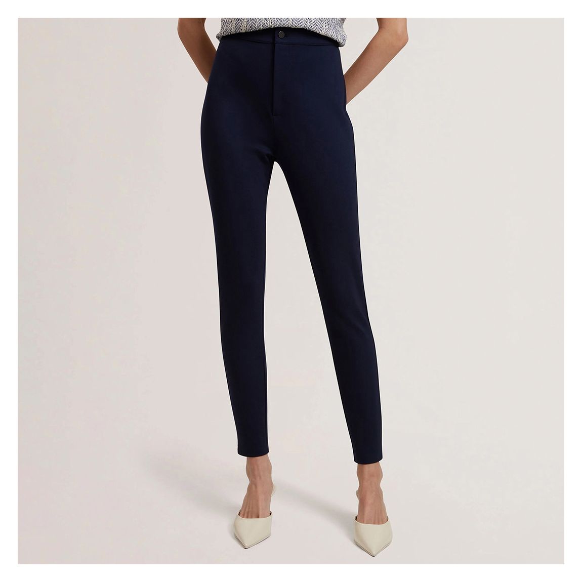 Navy Felinda Fly Front Stretch Legging main product photo