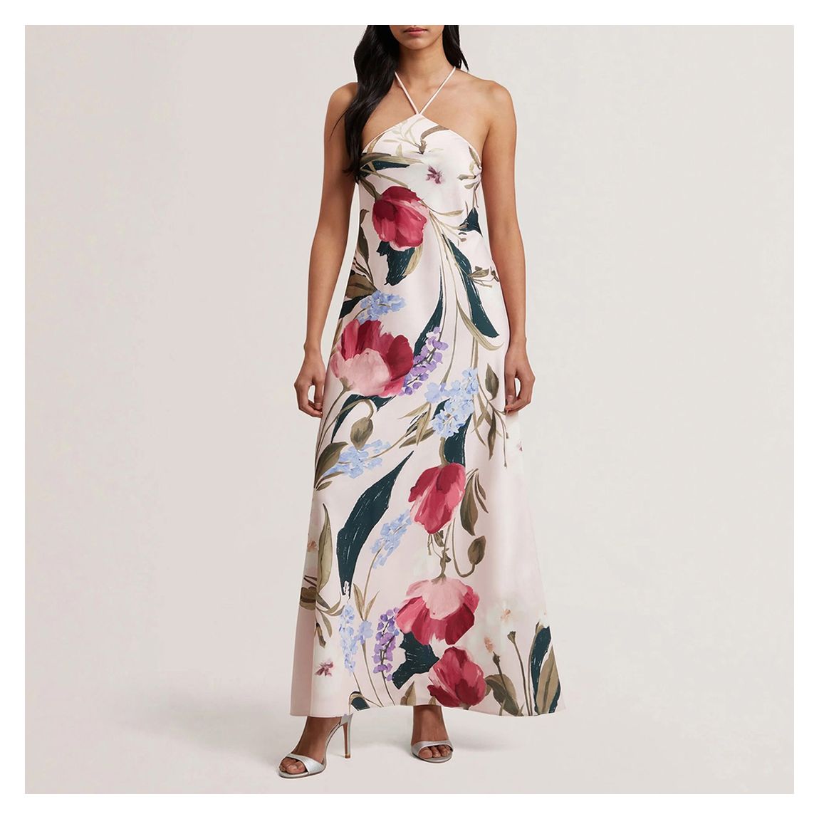 Pink Almaria Halter Neck Bias Cut Dress main product photo