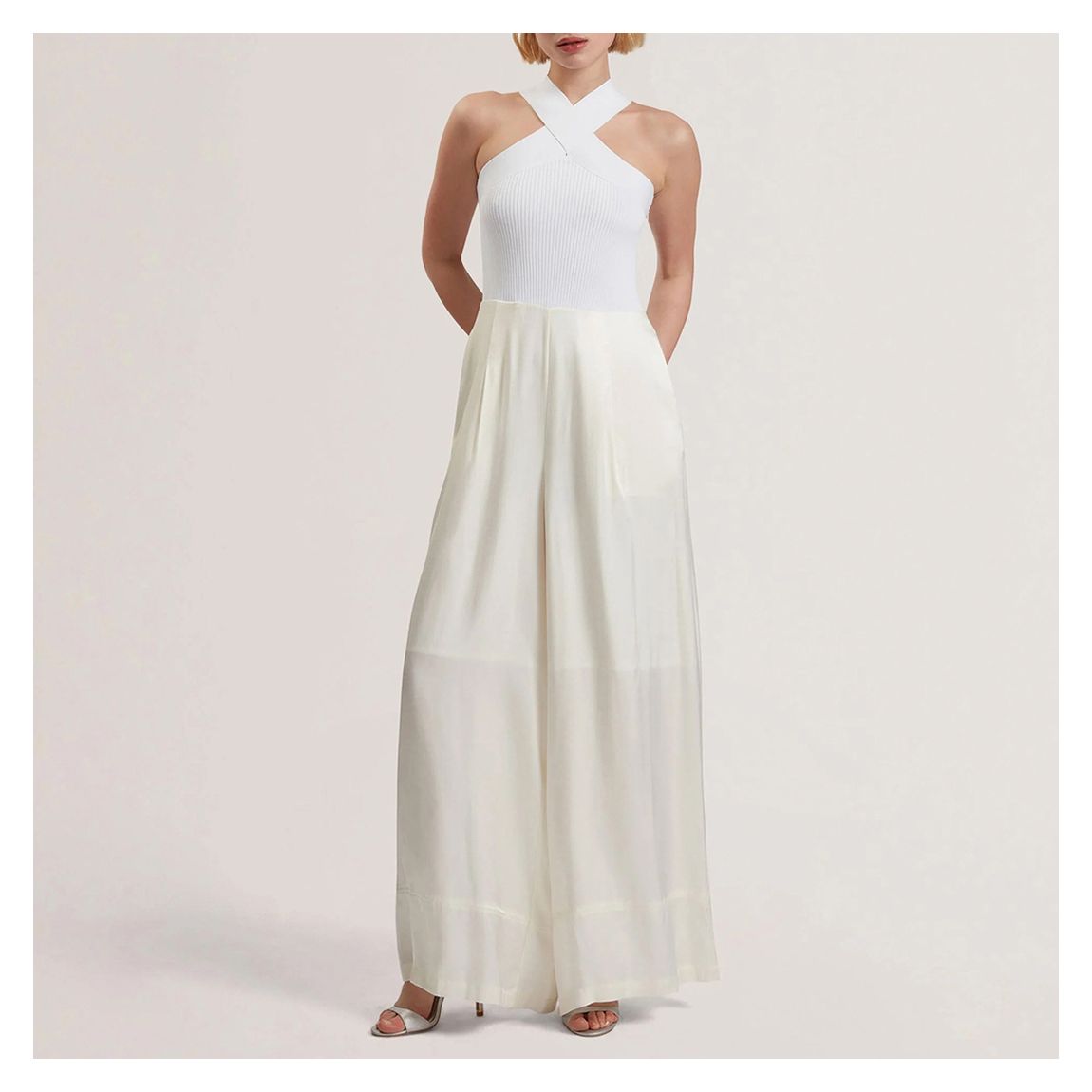 Ivory Baiblu Halter Neck Knit Bodice main product photo