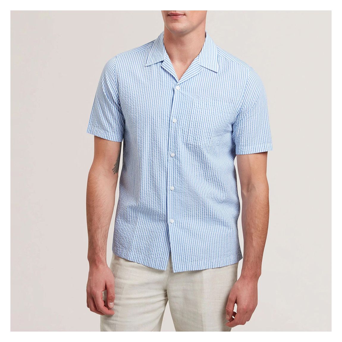 Blue Ellyson Relaxed Seersucker Shirt main product photo