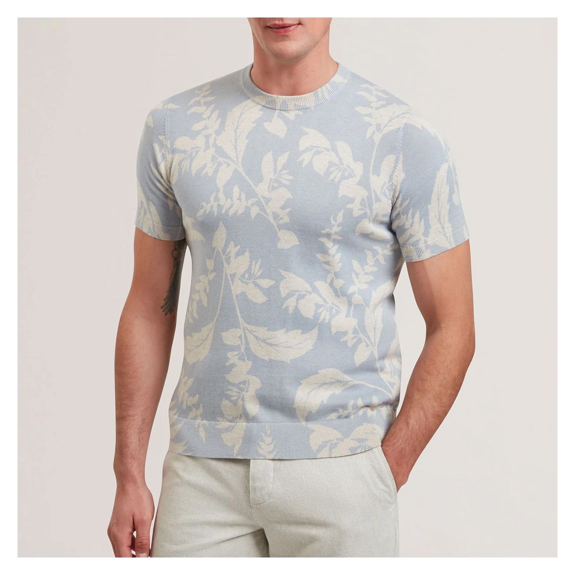 Blue Dennio Printed Floral T-Shirt main product photo