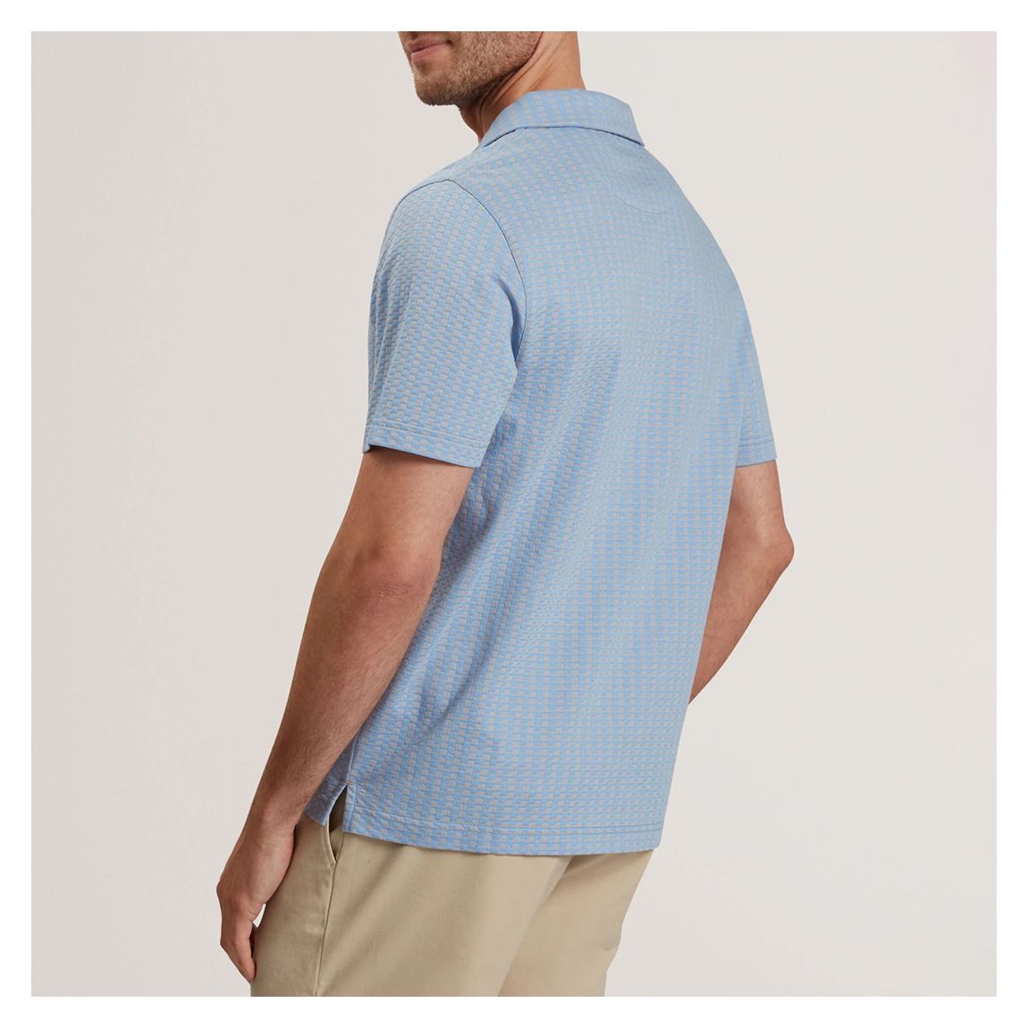 Blue Matejo Regular Geo Open Polo Top main product photo