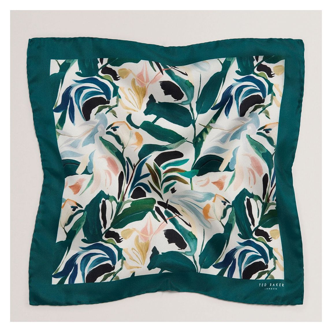 Green Boytonp-Botanical Floral Silk Pocket Square main product photo