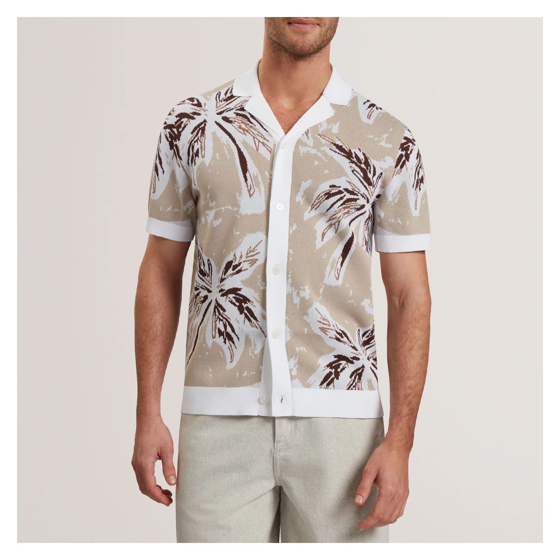 Taupe Print Kyes Knitted Shirt main product photo