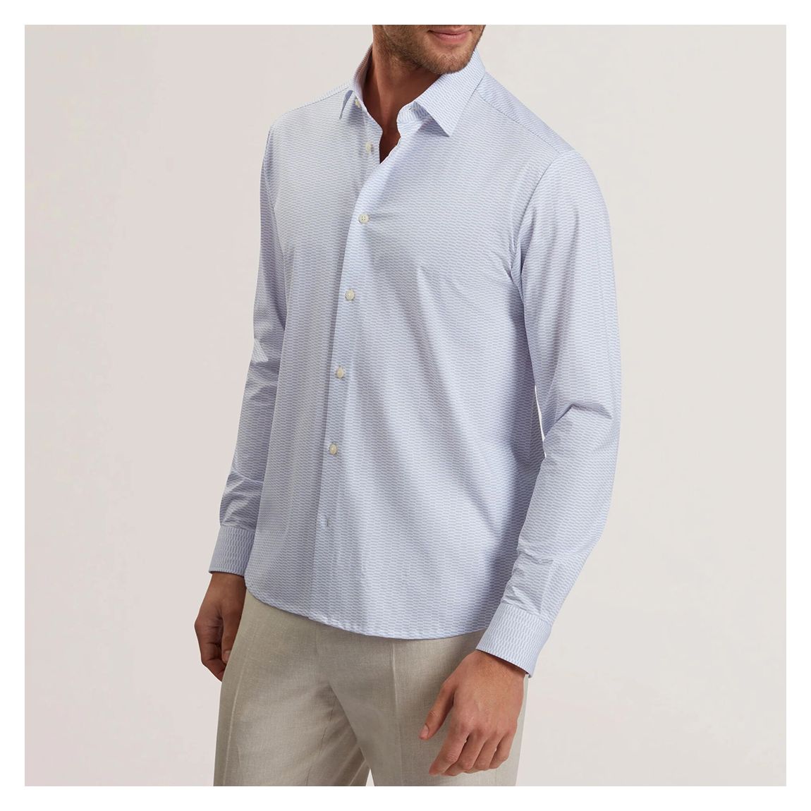 Light Blue Wavey Regular Geo Print Shirt main product photo