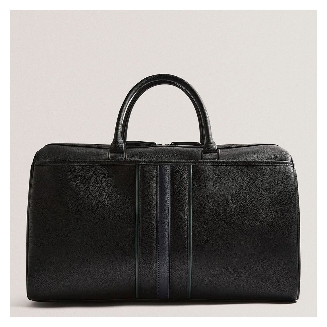 Black Kelvin Stripe Pu Holdall Bag main product photo