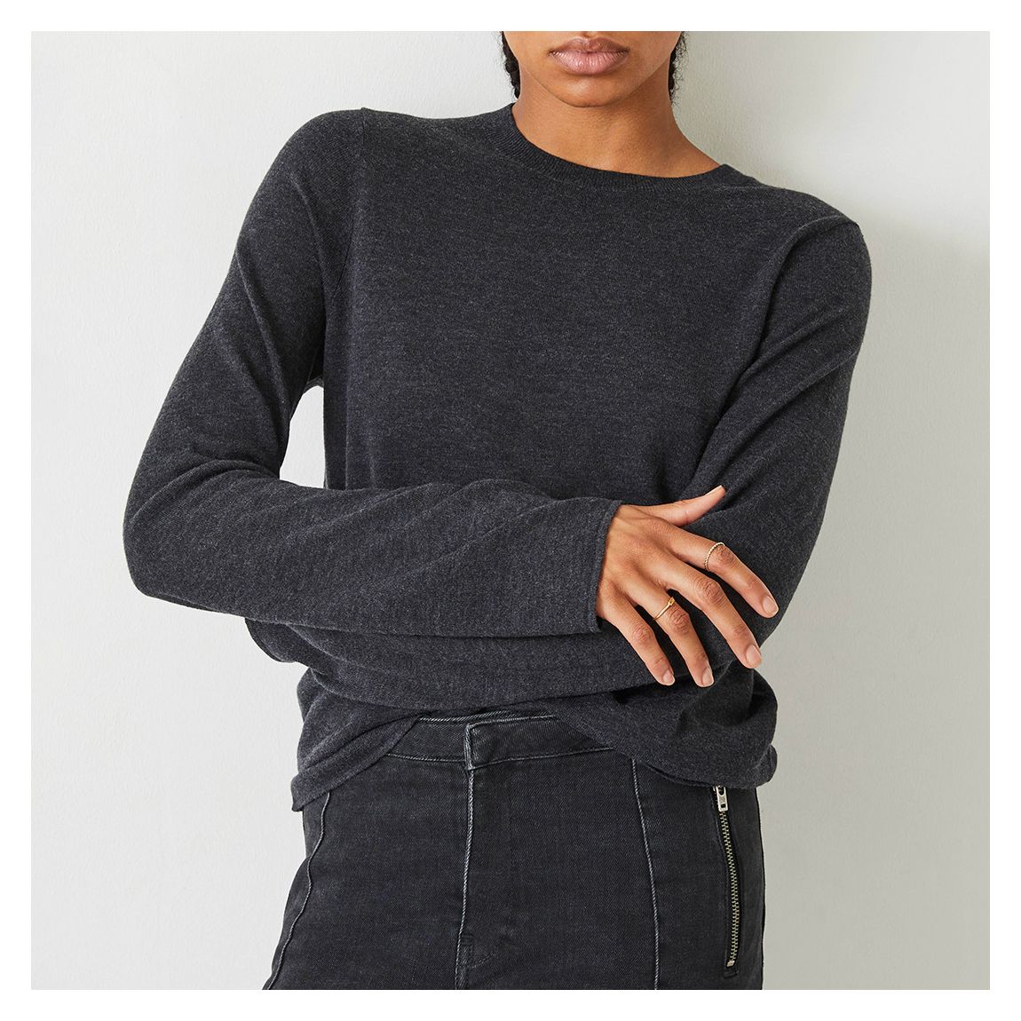 Charcoal Marl Lara Wool Blend Jumper main product photo