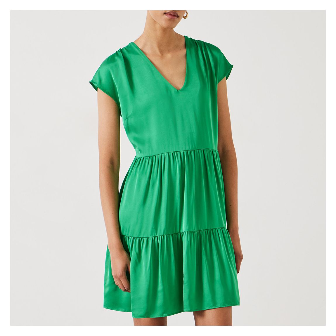 Emerald Lily Relaxed Satin Mini Dress main product photo