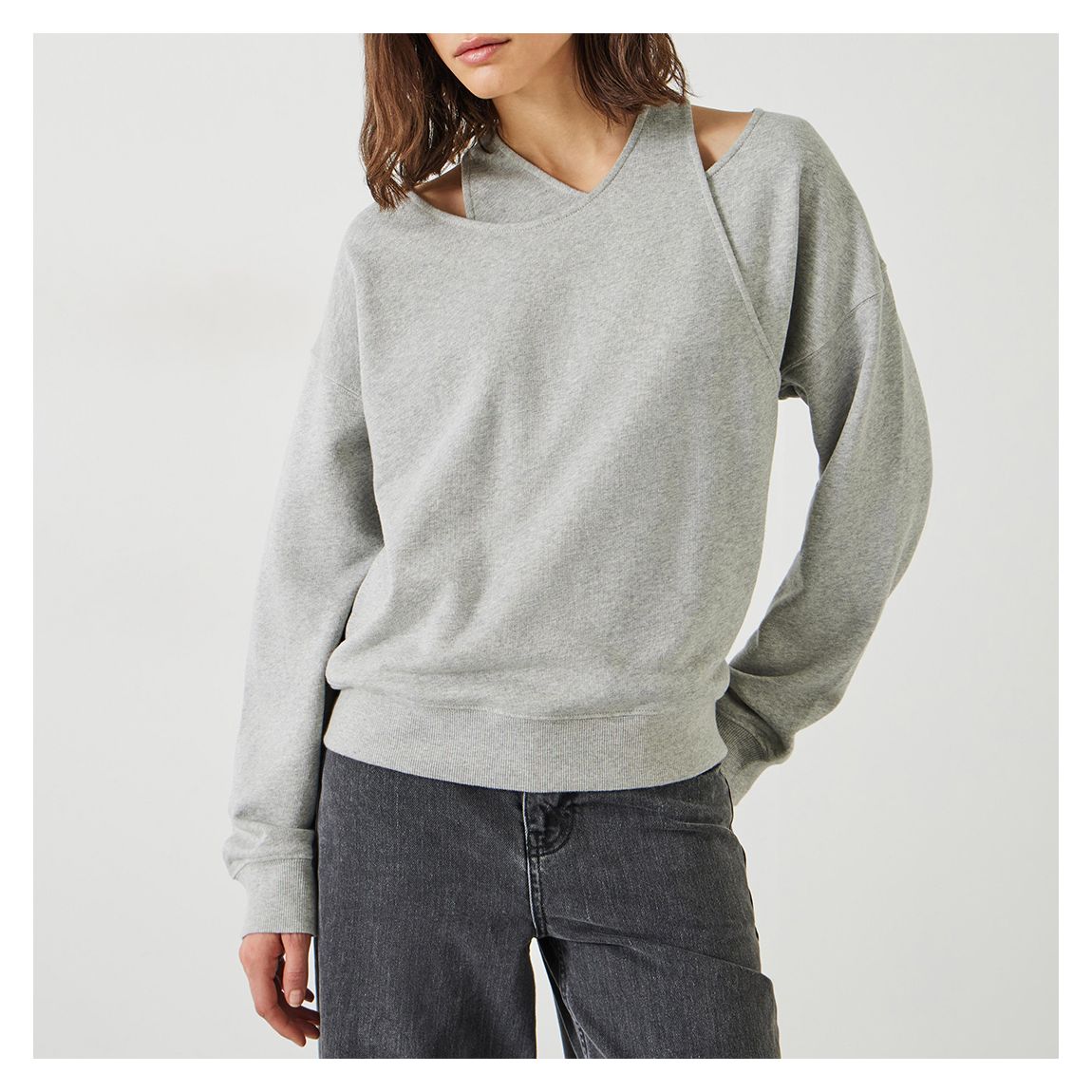 Charcoal Beck Layered Sweatshirt main product photo