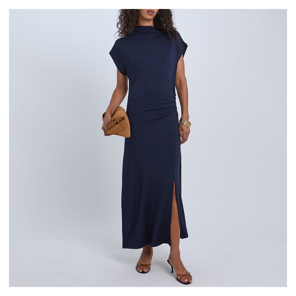 Navy Vera Viscose Jersey Dress main product photo