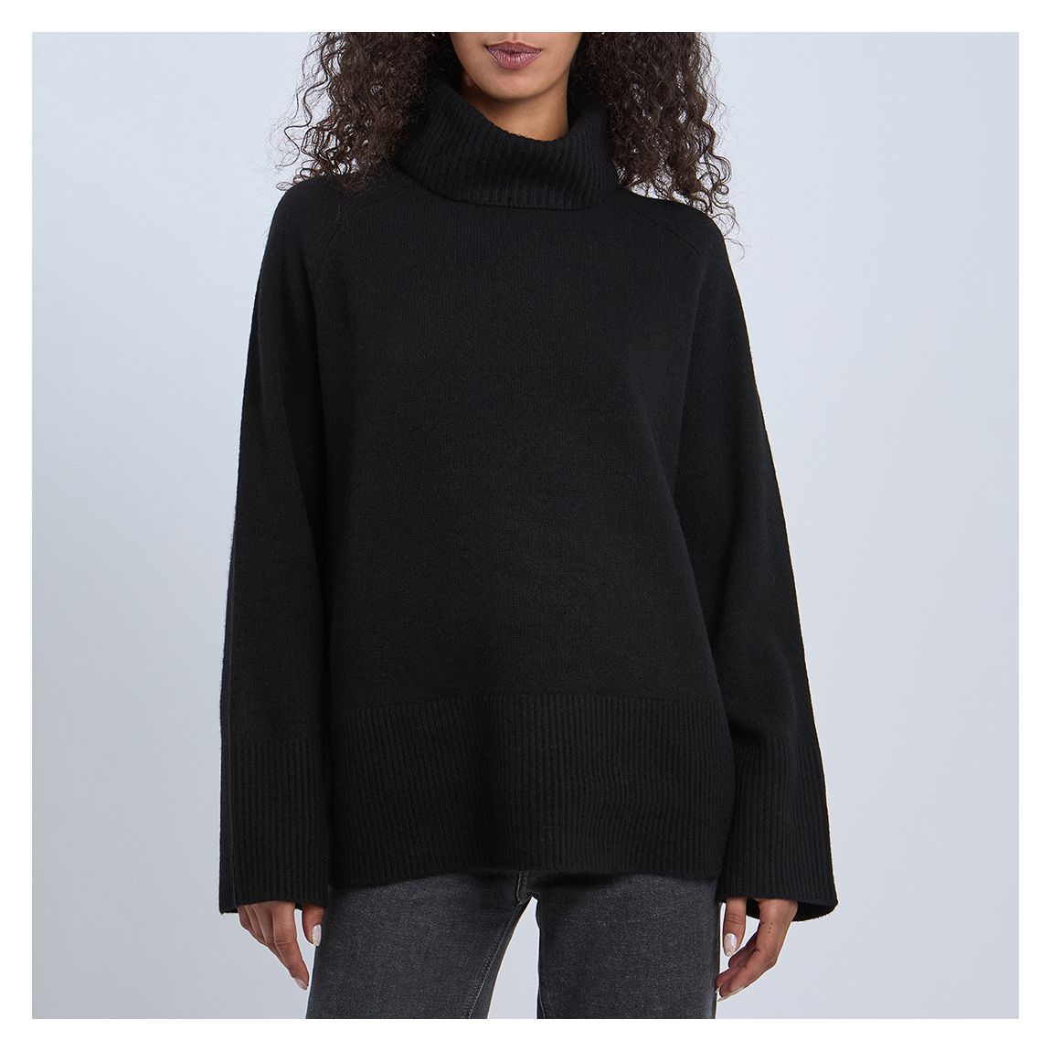Black Edina Roll Neck Jumper main product photo