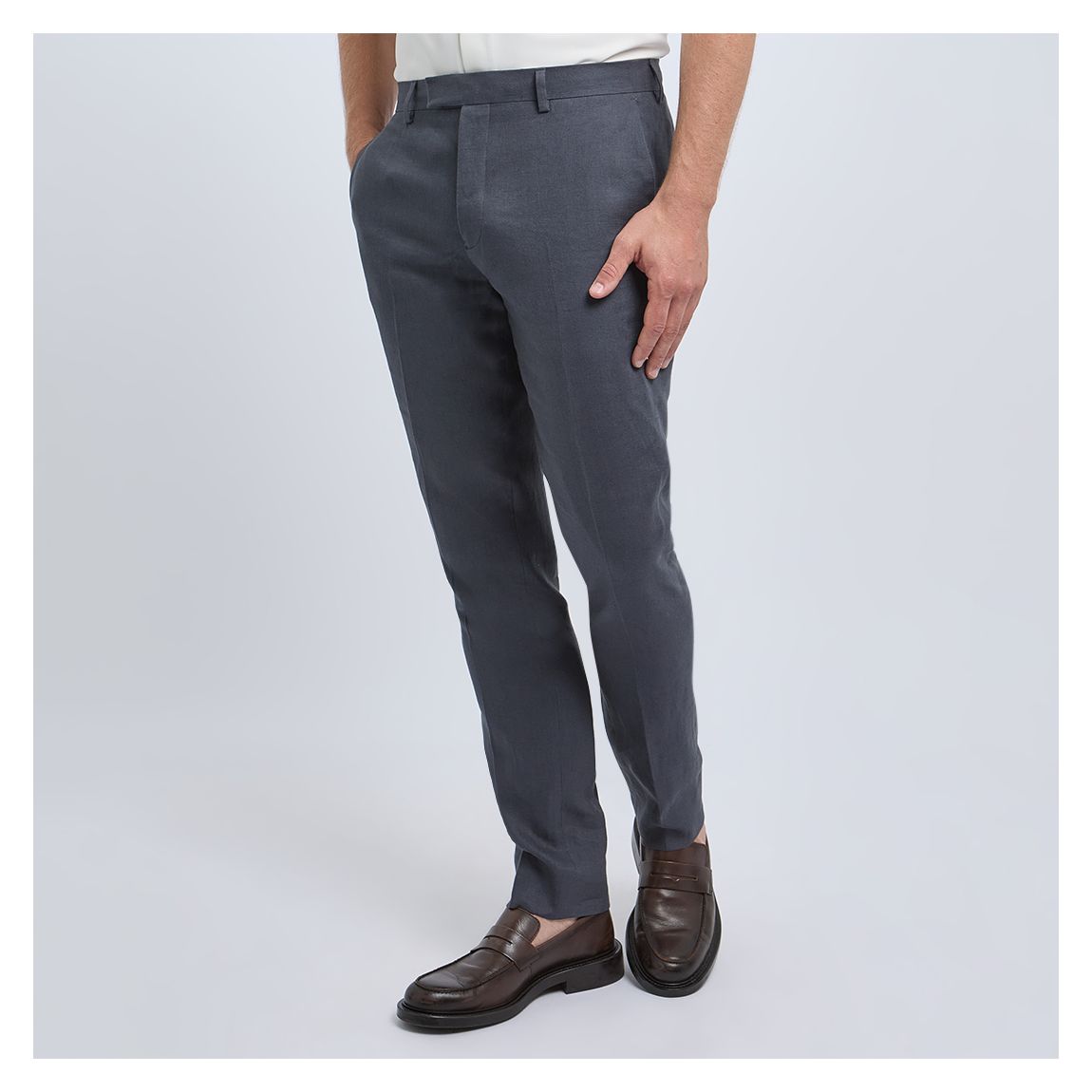 Grey Formal Linen Trousers main product photo
