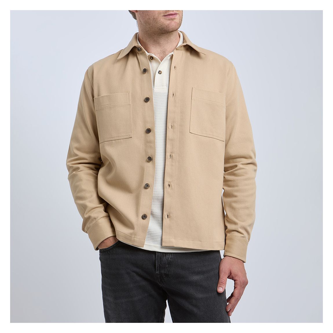 Sand Compton Cotton Overshirt main product photo