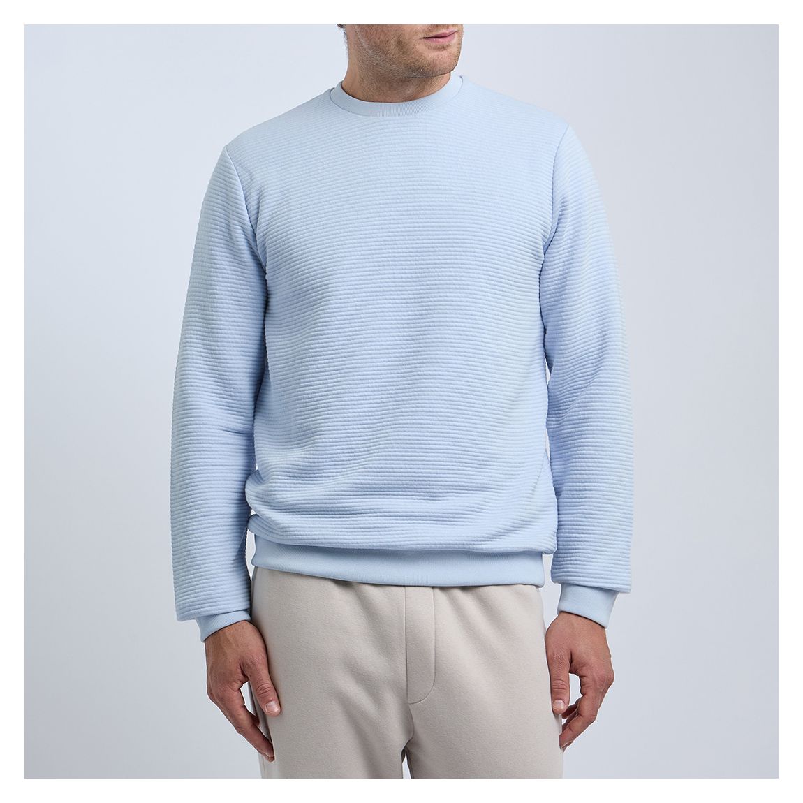 Light Blue Moreno Ribbed Sweatshirt main product photo