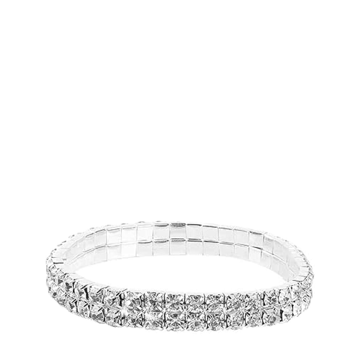 18K White Gold Double Layer Stretch Tennis Bracelet main product photo