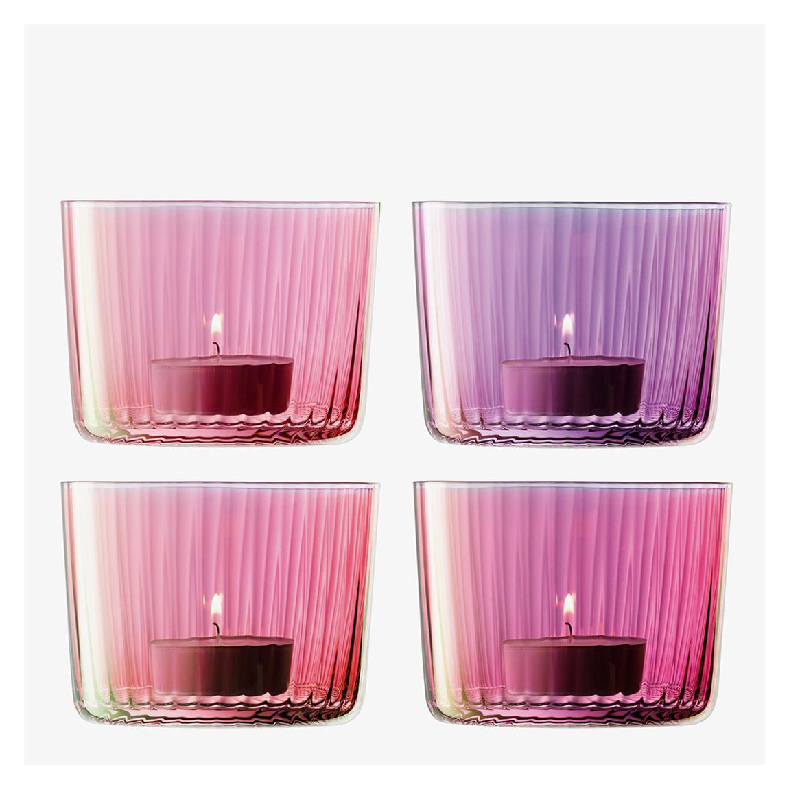 Set of 4 Assorted Garnet Gems Tealight Holder, H6cm main product photo