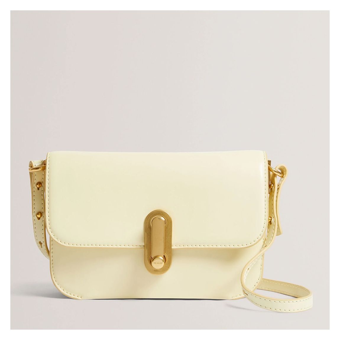 Light Yellow Kaysa Leather Crossbody Bag main product photo
