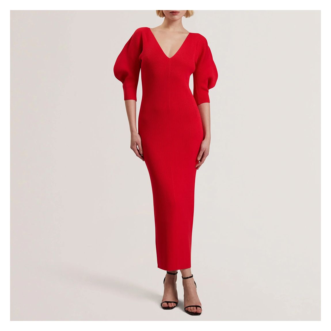 Red Pricila Sculptured Bodycon Maxi Dress main product photo