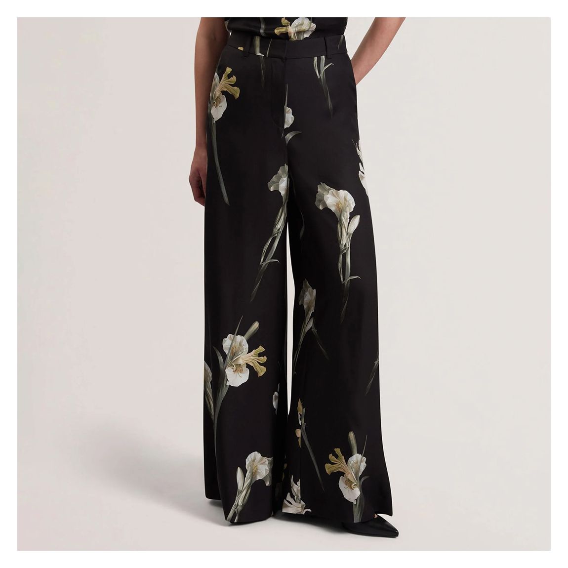 Black Haydie Printed Wide Leg Trouser main product photo