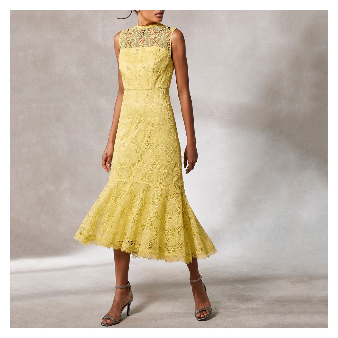 Yellow Lace Midi Dress main product photo