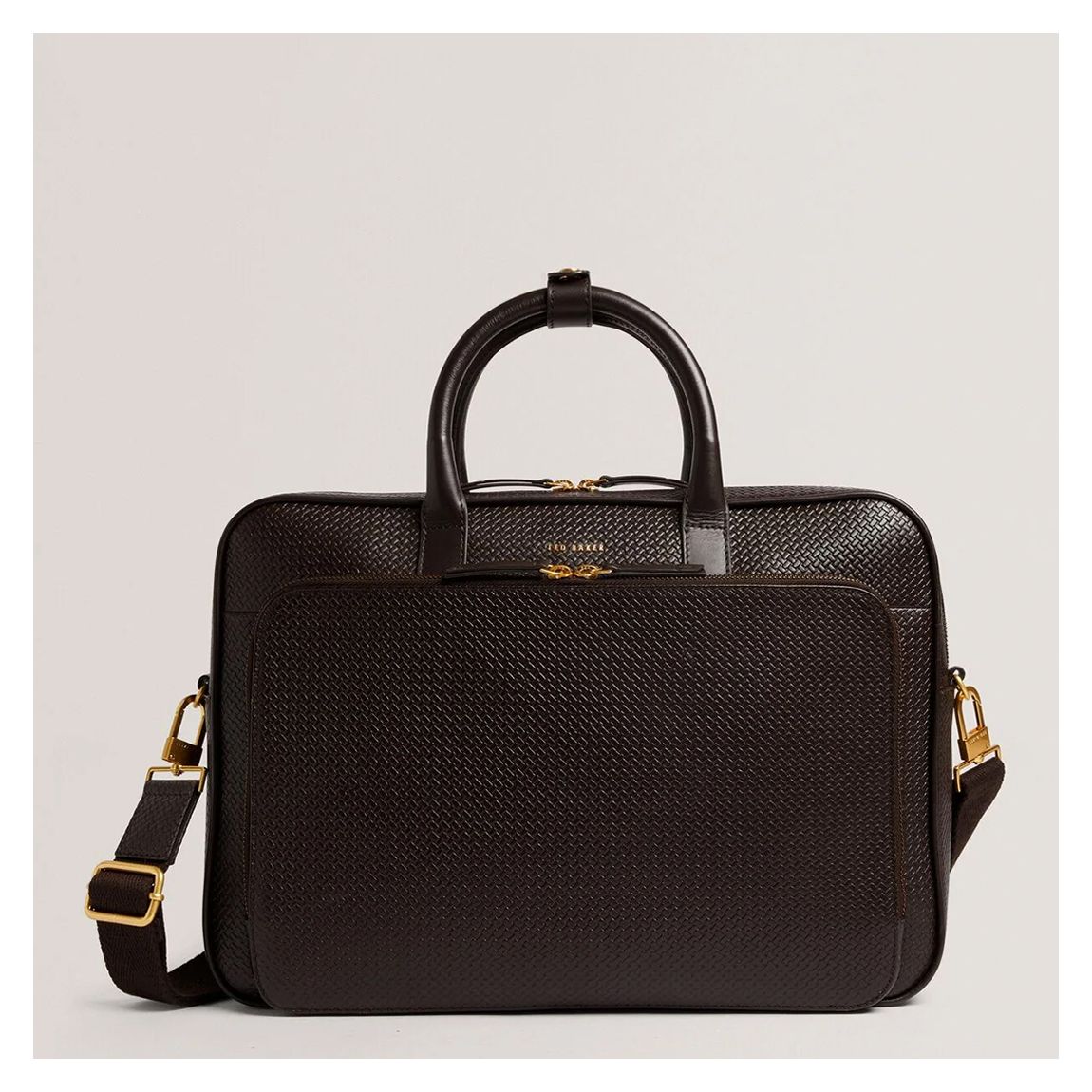 Brown Coliier Leather Laptop Bag main product photo