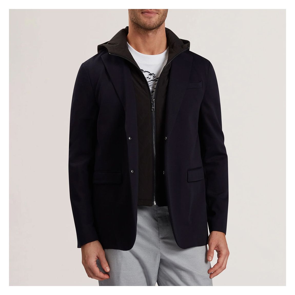 Navy Ashb Jersey Hooded Blazer main product photo