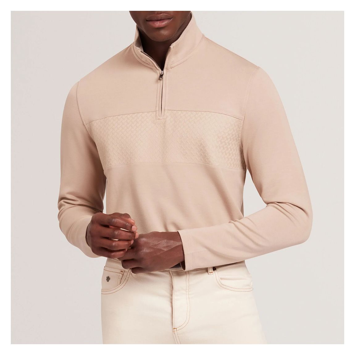 Taupe Simonea Panel Half-Zip Jumper main product photo