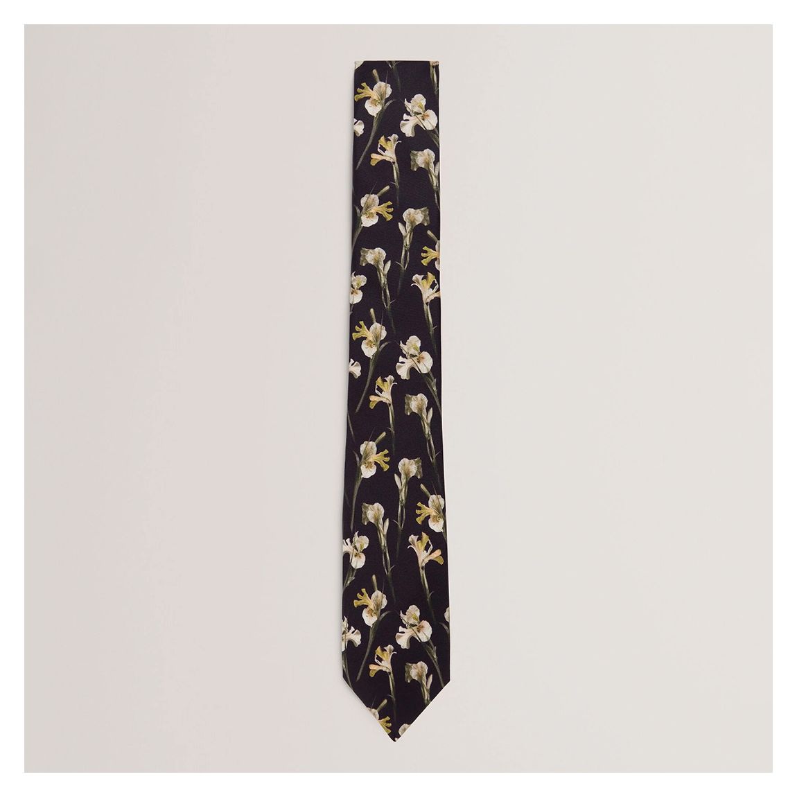 Black Frinton Floral Print Silk Tie main product photo