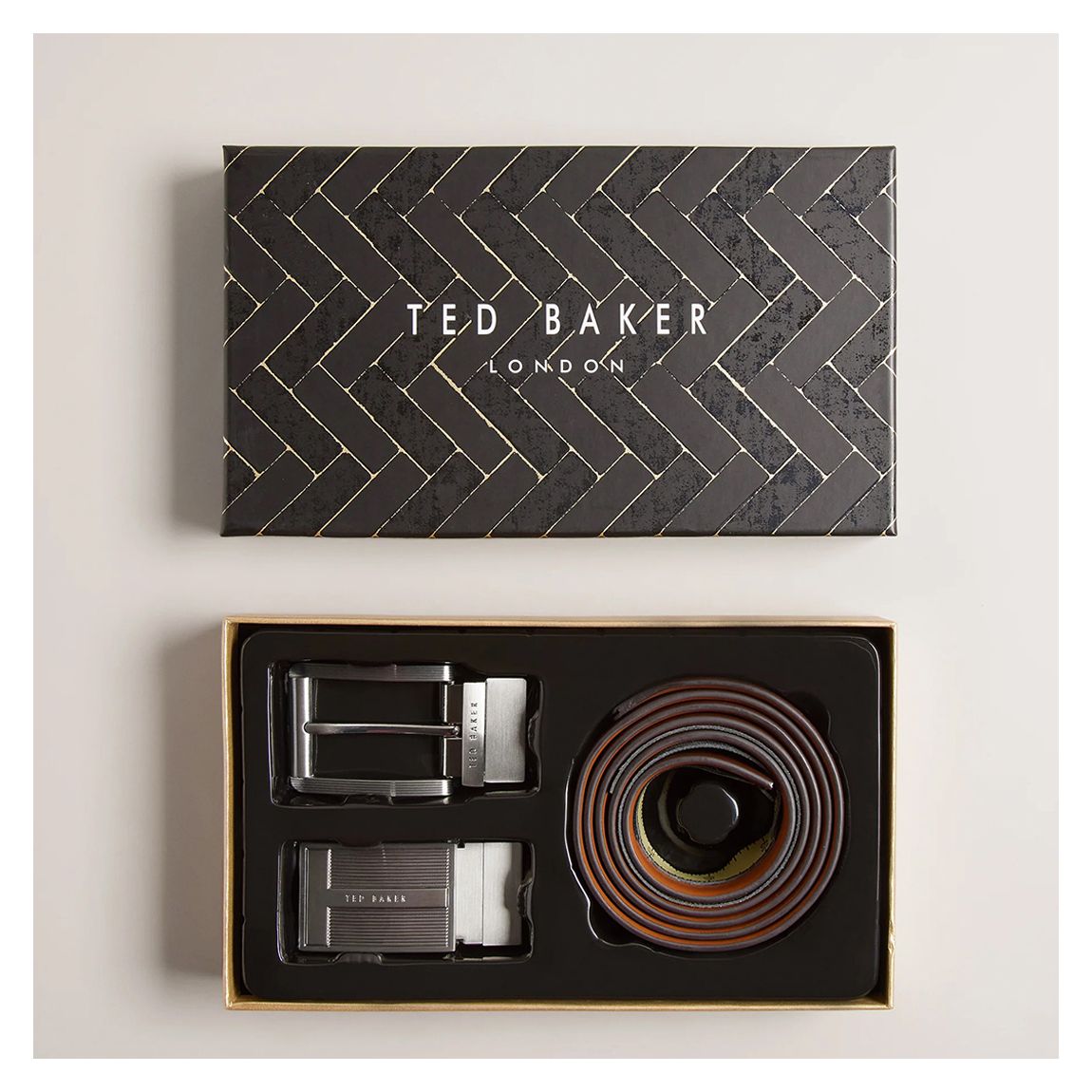 Brown Newbey Leather Belt Gift Set main product photo