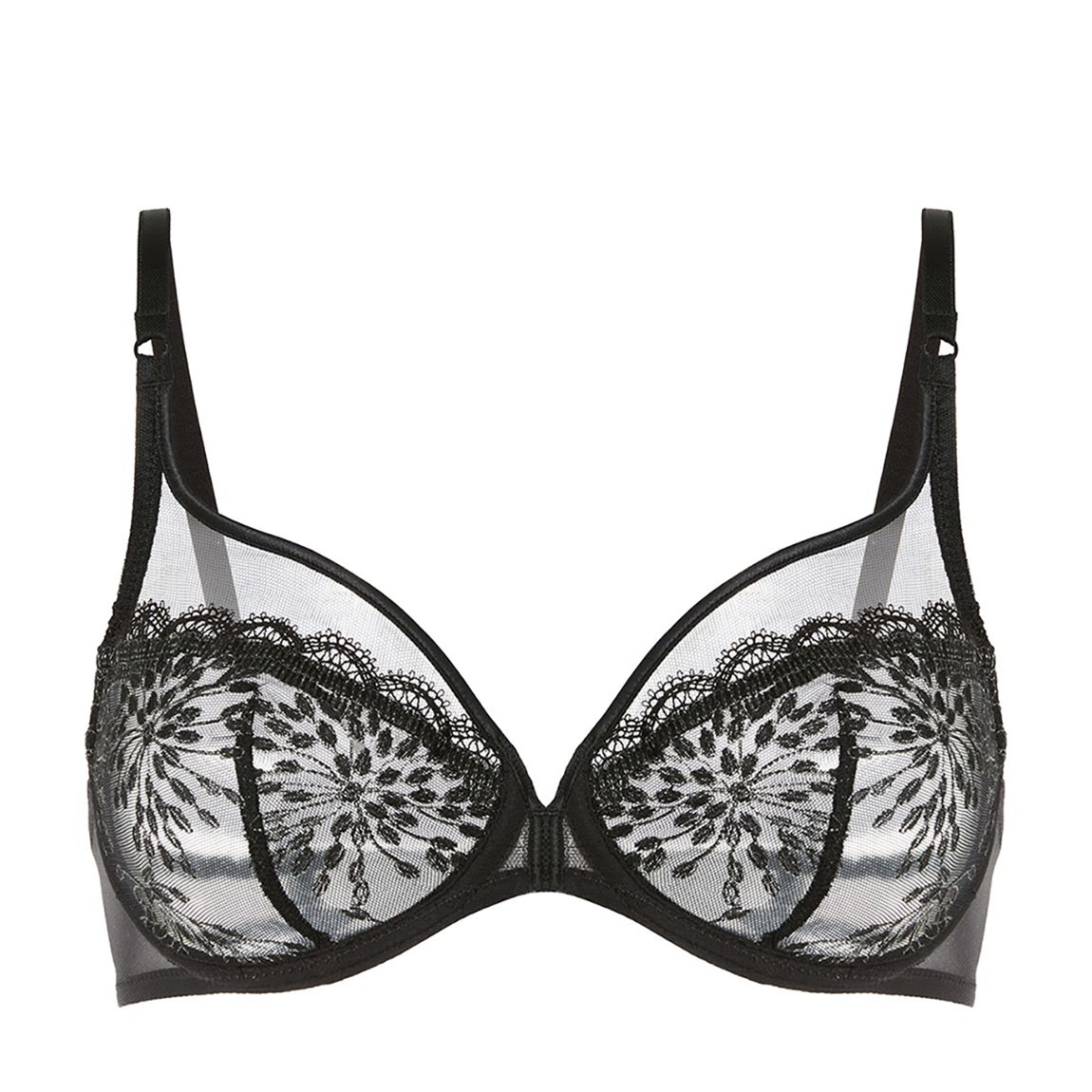 Black Singuliere Plunge Lace Bra main product photo