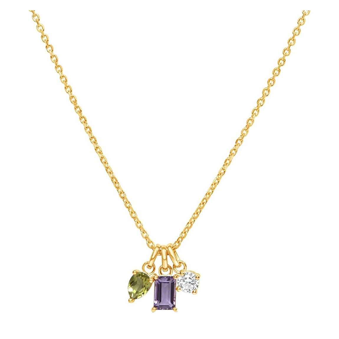 Multi-Coloured Suffragette Gem-Set Necklace main product photo