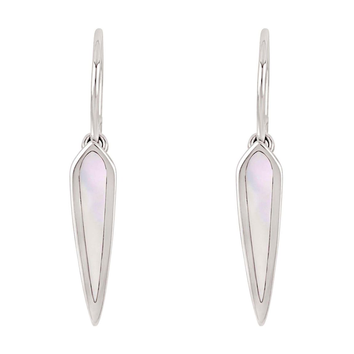 Sterling Silver White Petal Hook Earrings main product photo