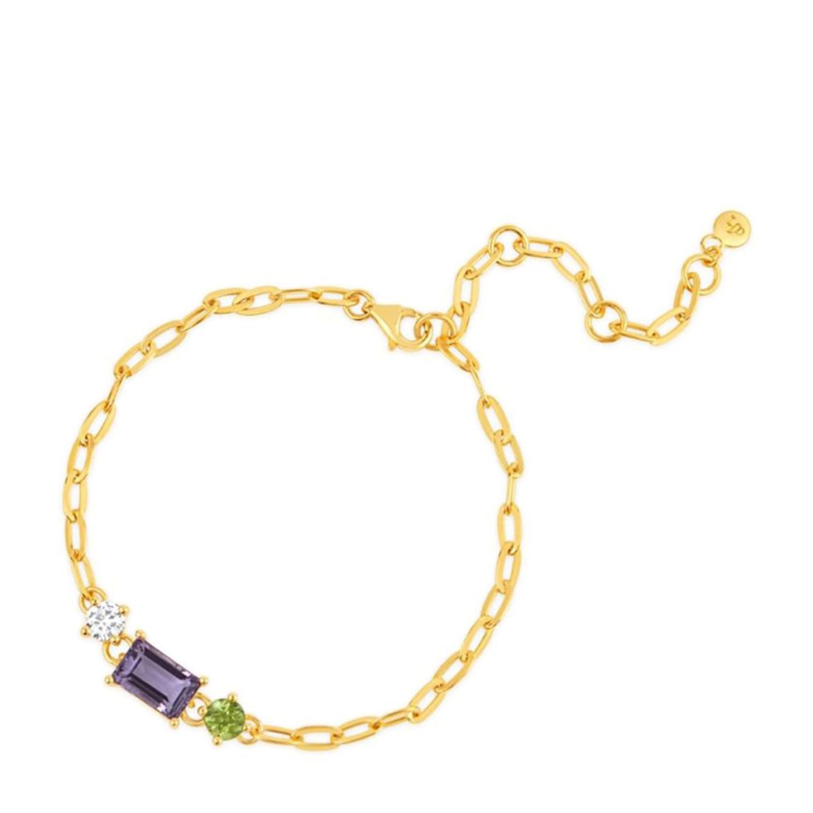 Multi-Coloured Suffragette Gem-Set Trilogy Bracelet main product photo