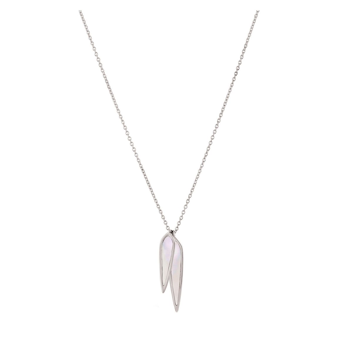 Sterling Silver White Petal Double Pendant main product photo