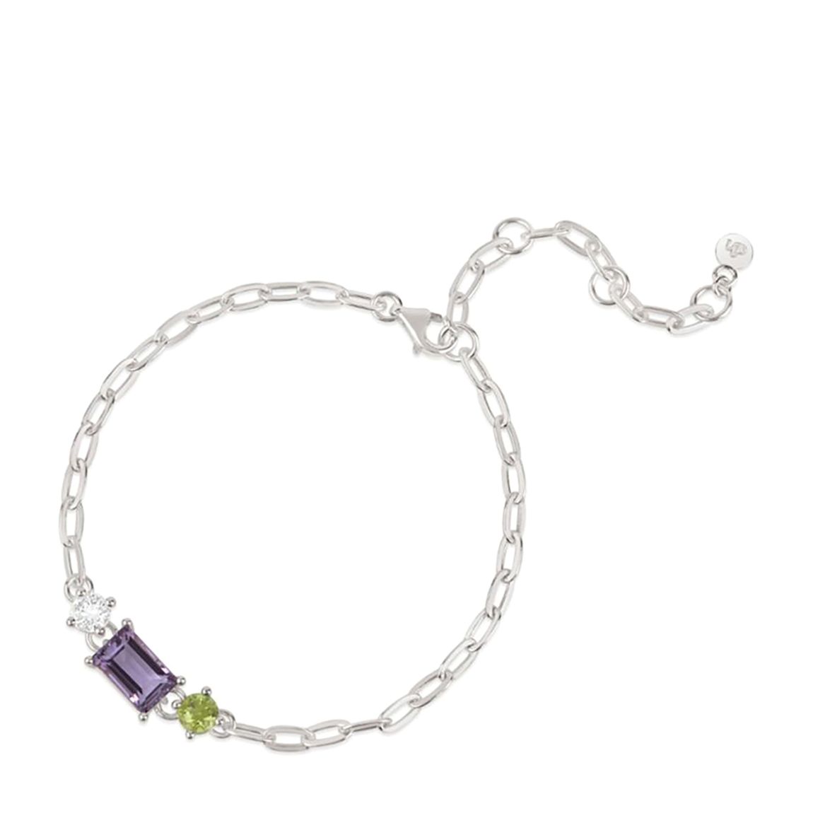 Multi-Coloured Suffragette Gem-Set Trilogy Bracelet main product photo
