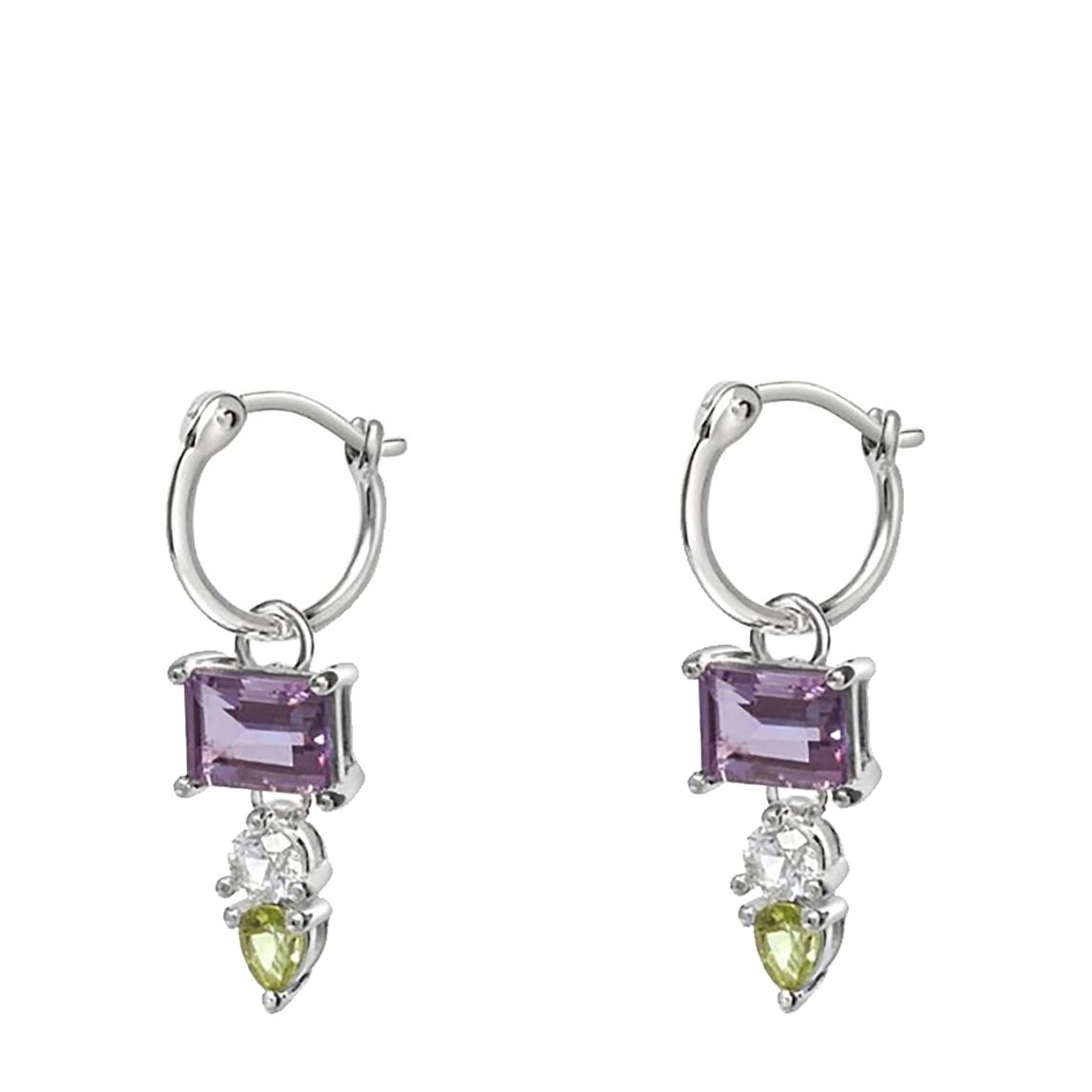 Multi-Coloured Suffragette Gem-Drop Earrings main product photo