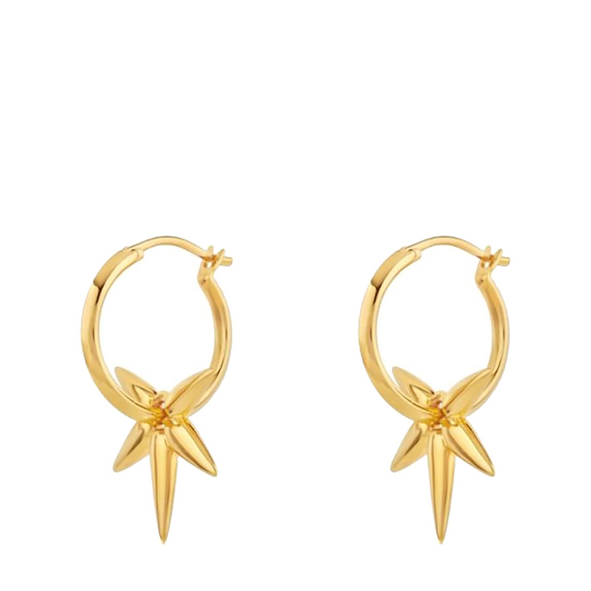 Gold Plated Sunbeam Charm Drop Click Hoops main product photo