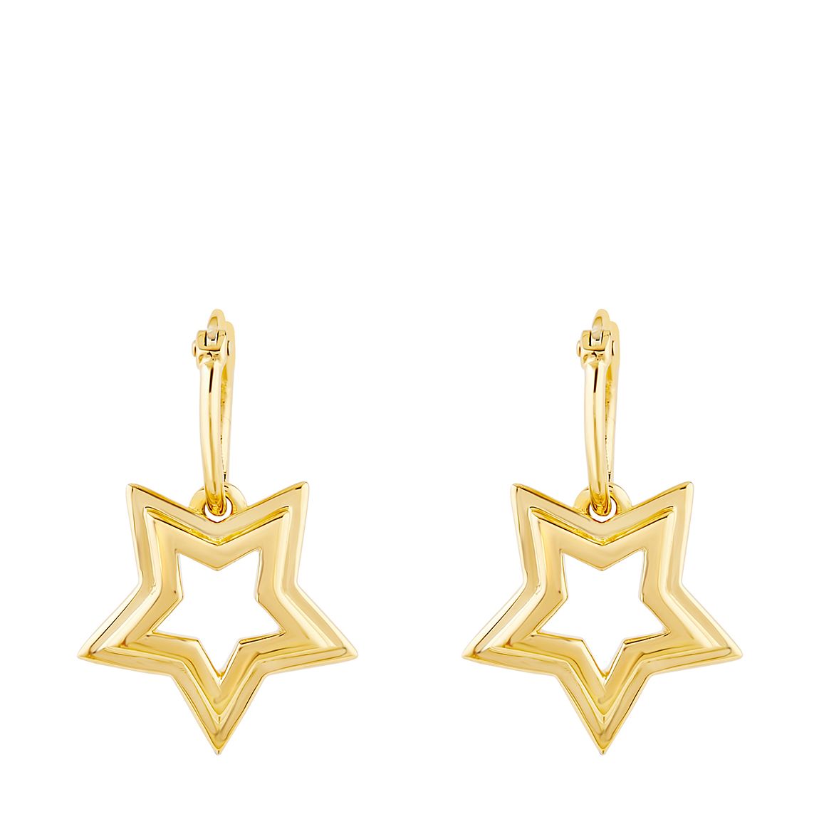 Gold Plated Stargazer Double Star Click Hoops main product photo