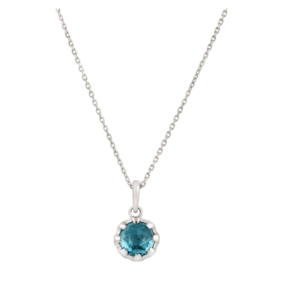 Blue Gemstone My World Rose Cut Blue Topaz Charm Pendant main product photo