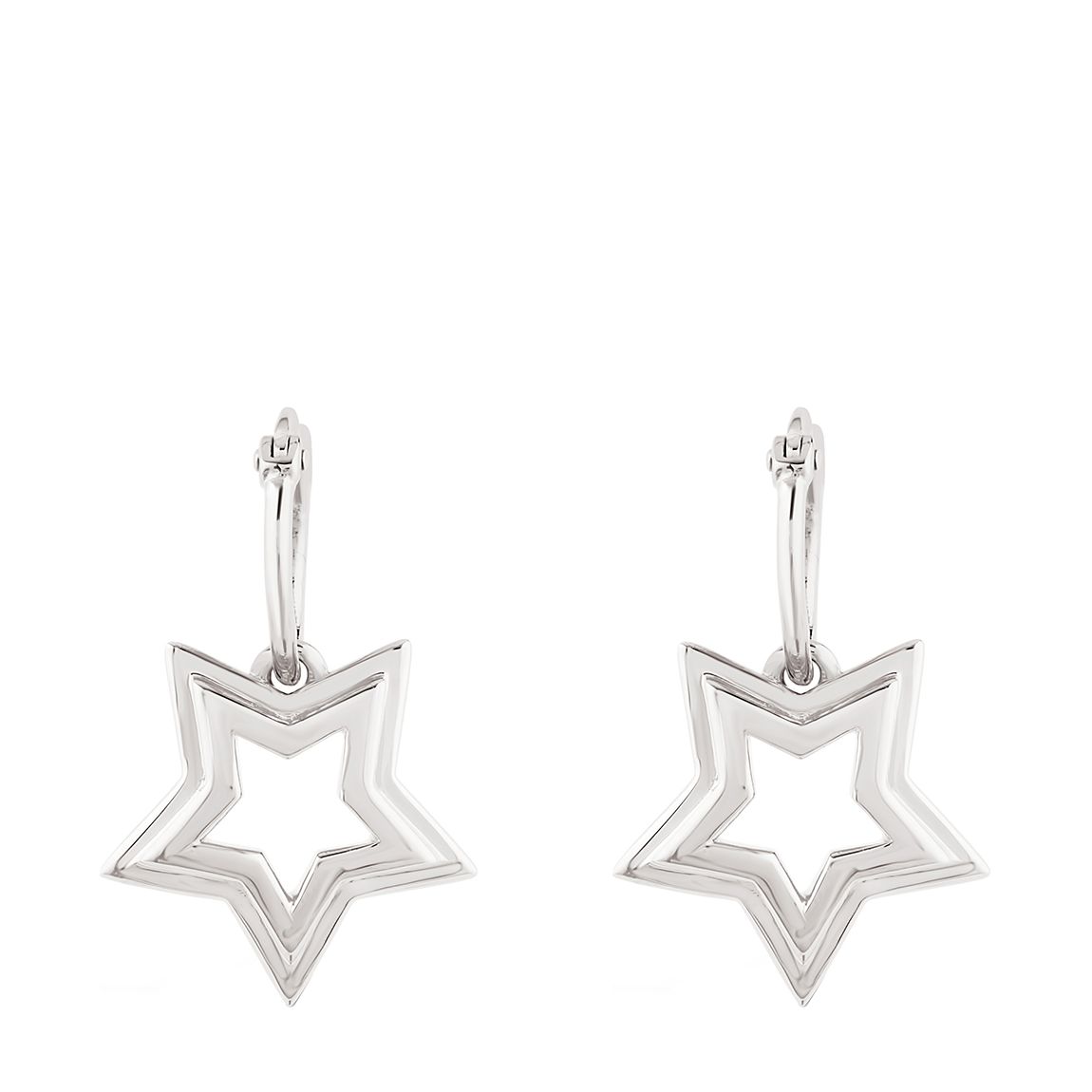 Sterling Silver Stargazer Double Star Click Hoops main product photo