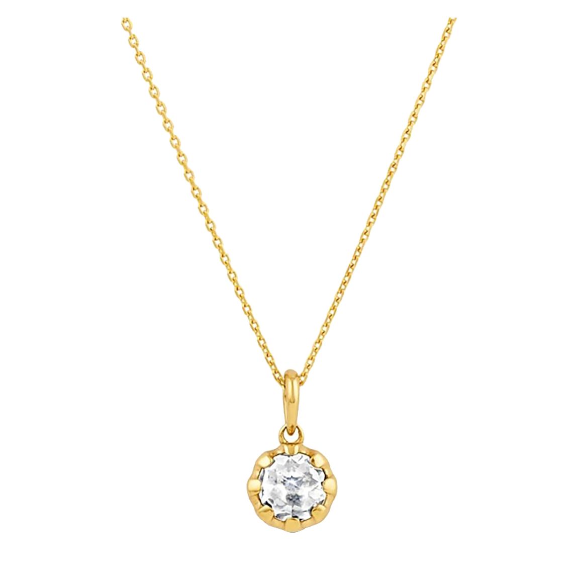 Gold Plated My World Rose Cut White Topaz Charm Pendant main product photo