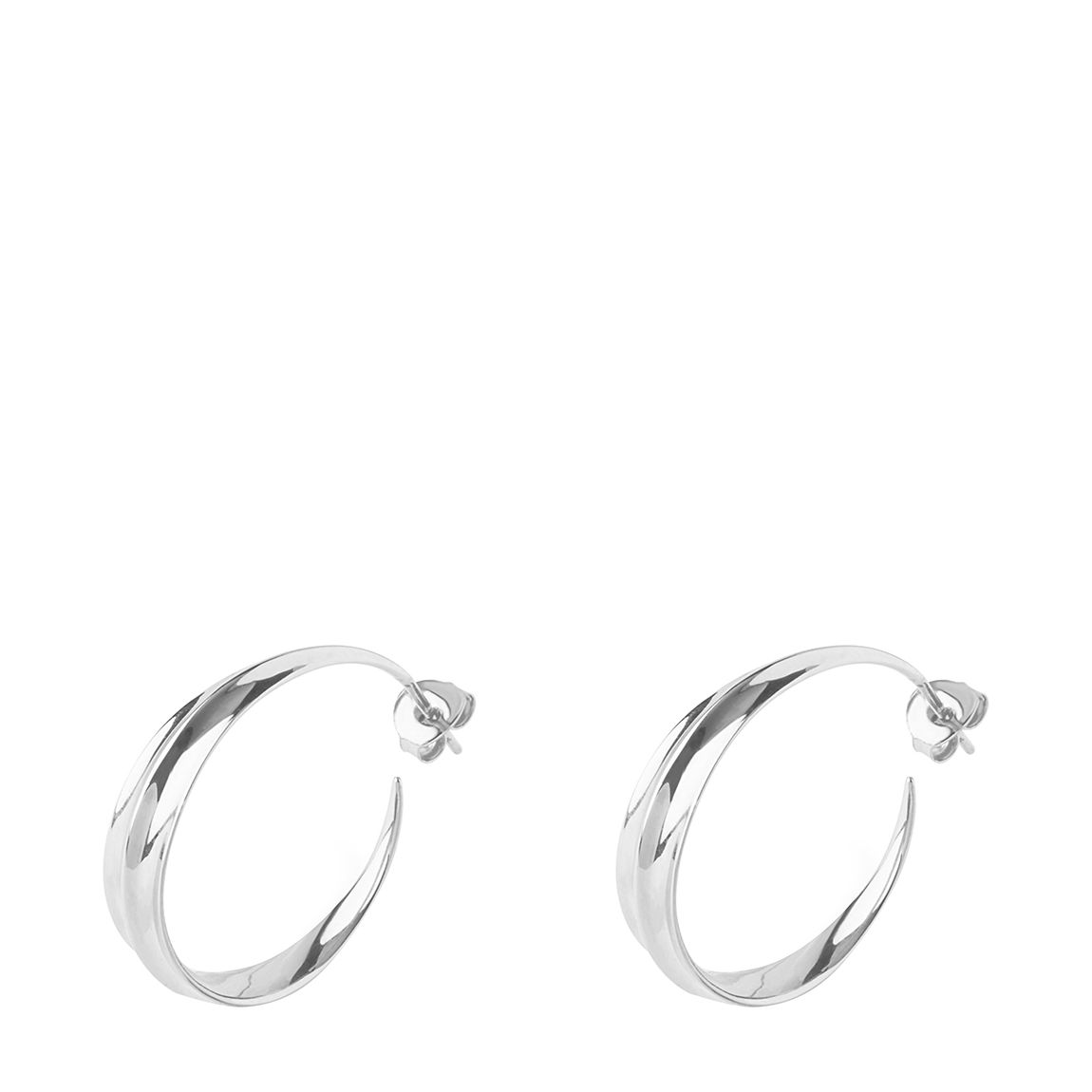 Sterling Silver Medium Lotus Hoops main product photo