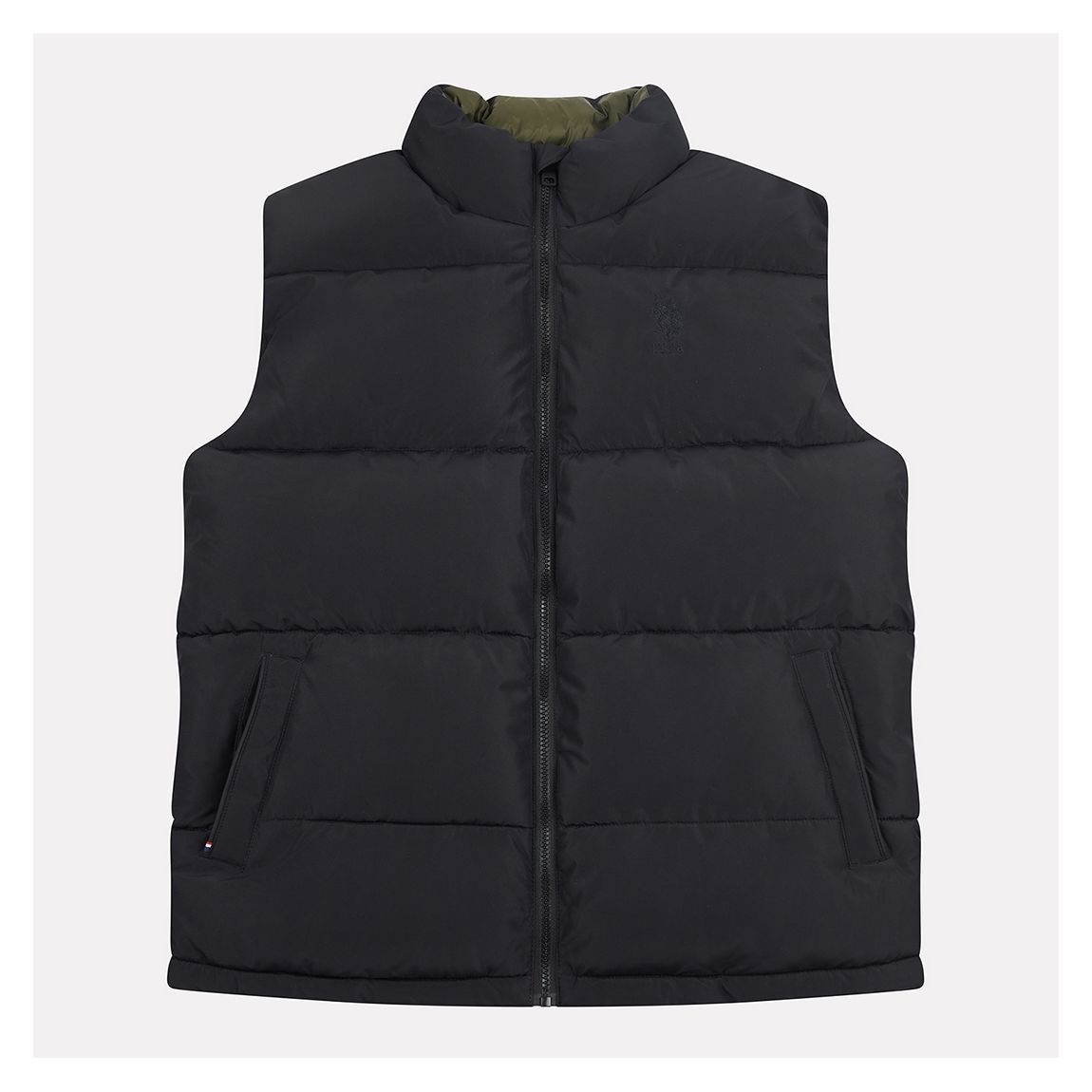 Black Wide Baffle Quilted Gilet main product photo