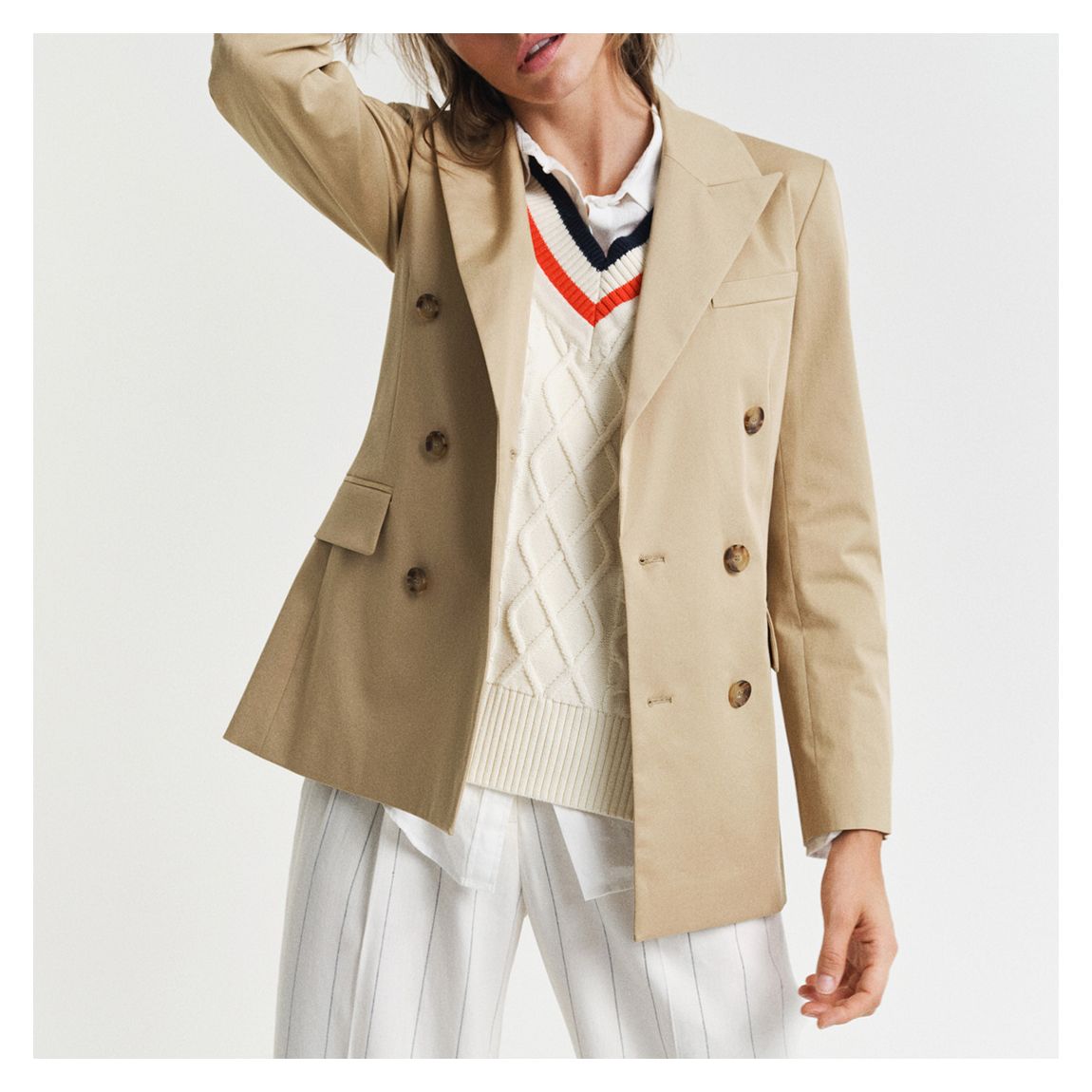Camel Slim Cotton Blazer main product photo